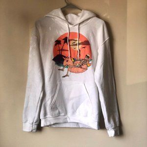 Women's White Hoodie with Skull design